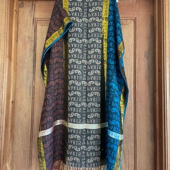 A&A Pashmina Cashmere Paris Large Oblong Shawl Wrap - Picture 11 of 16